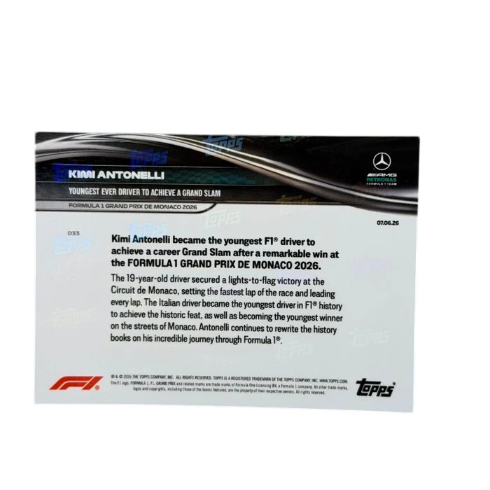 Mercedes - Topps Now - Monaco GP - Andrea Kimi Antonelli - 2026