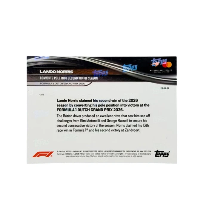 Mclaren - Topps Now - Lando Norris - 2026