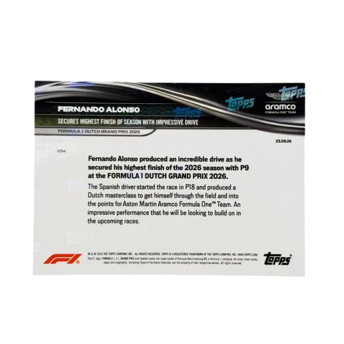Aston Martin - Topps Now - Fernando Alonso - 2026