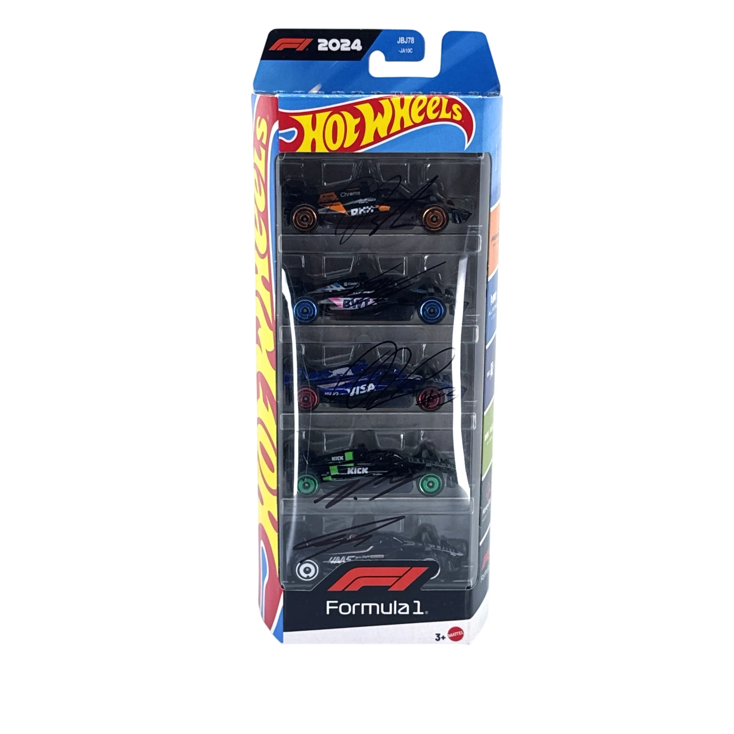 Hot Wheels - sada 5 podepsaných miniatur F1 2024