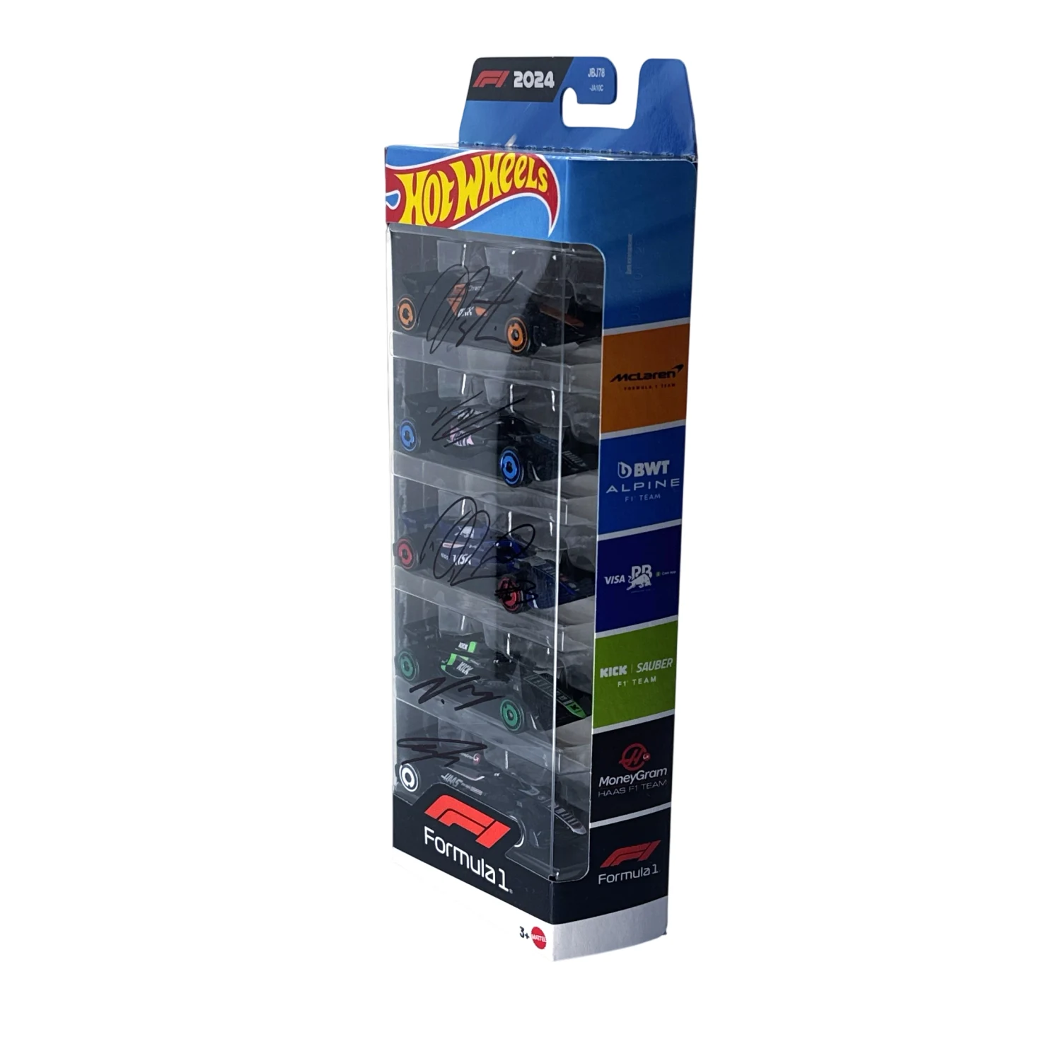 Hot Wheels - sada 5 podepsaných miniatur F1 2024